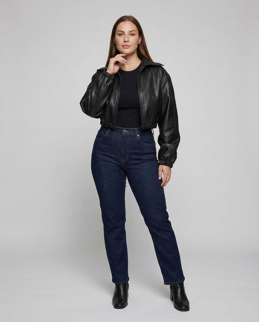 Giacca con Cappuccio Donna Effetto Pelle Corto - Brentozzi