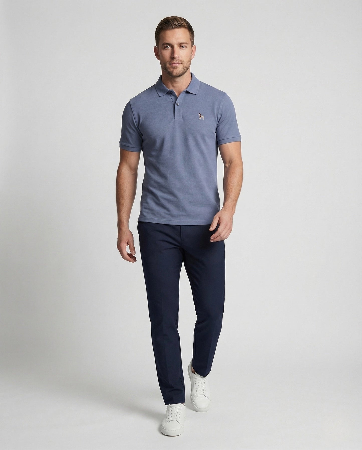 Polo Uomo in Piqué con Monogramma Slim Fit - Brentozzi