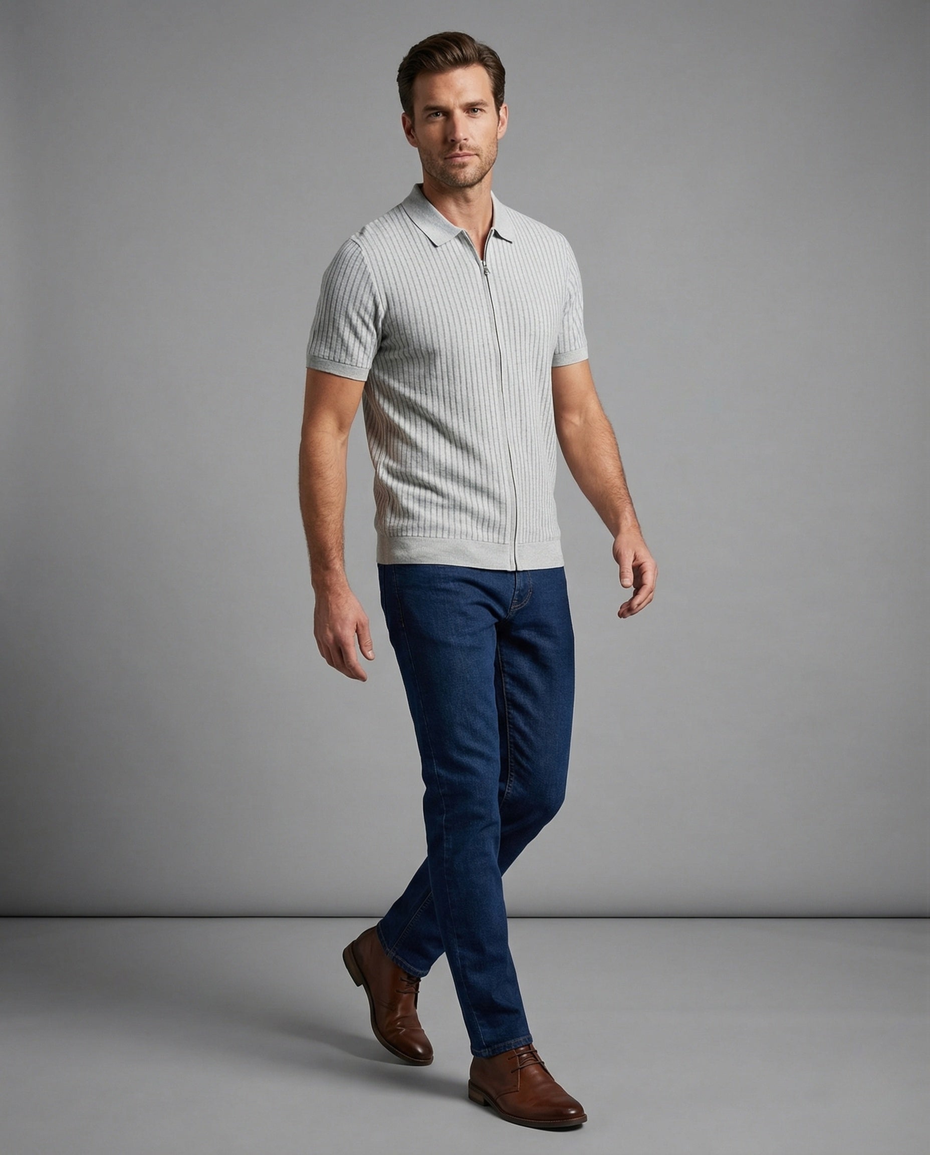 Polo Uomo Slim con Zip - Brentozzi