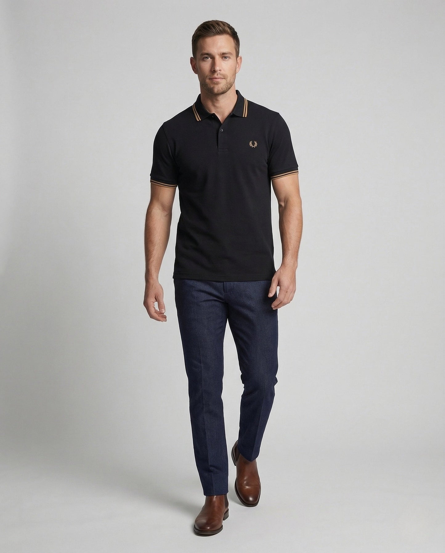 Polo Uomo Cotone Righe Contrasto Regular Fit - Brentozzi