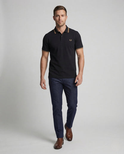 Polo Uomo Cotone Righe Contrasto Regular Fit - Brentozzi