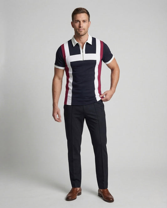 Polo Uomo con Zip e Logo Slim Fit - Brentozzi
