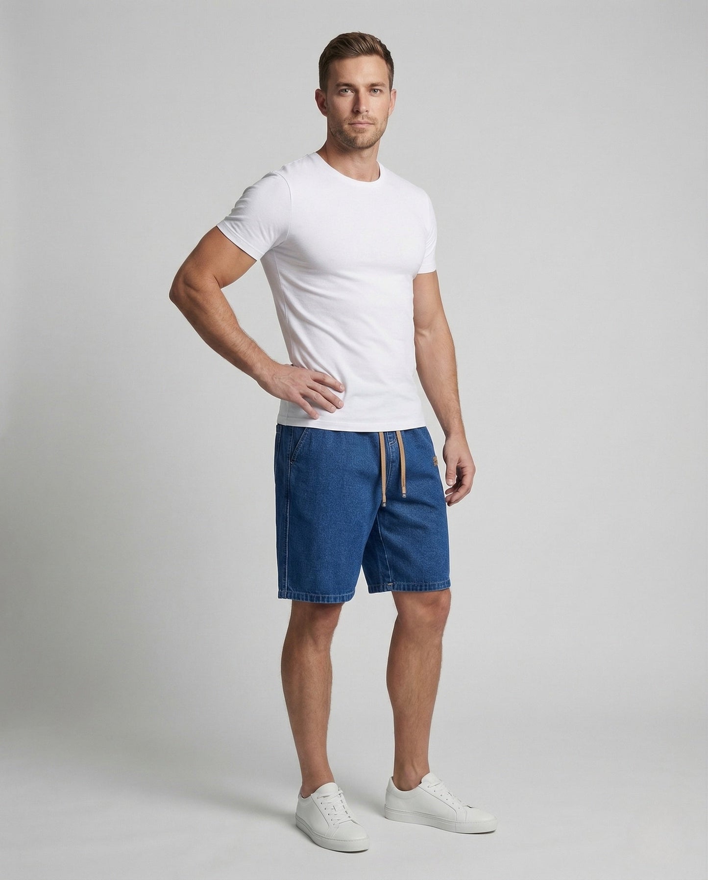Pantaloncini Denim Uomo Coulisse Vita Elasticizzata - Brentozzi