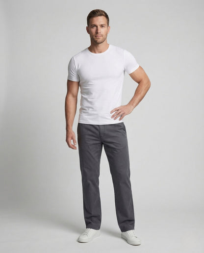 Pantaloni Chino Uomo Cotone Vita Elastica - Brentozzi