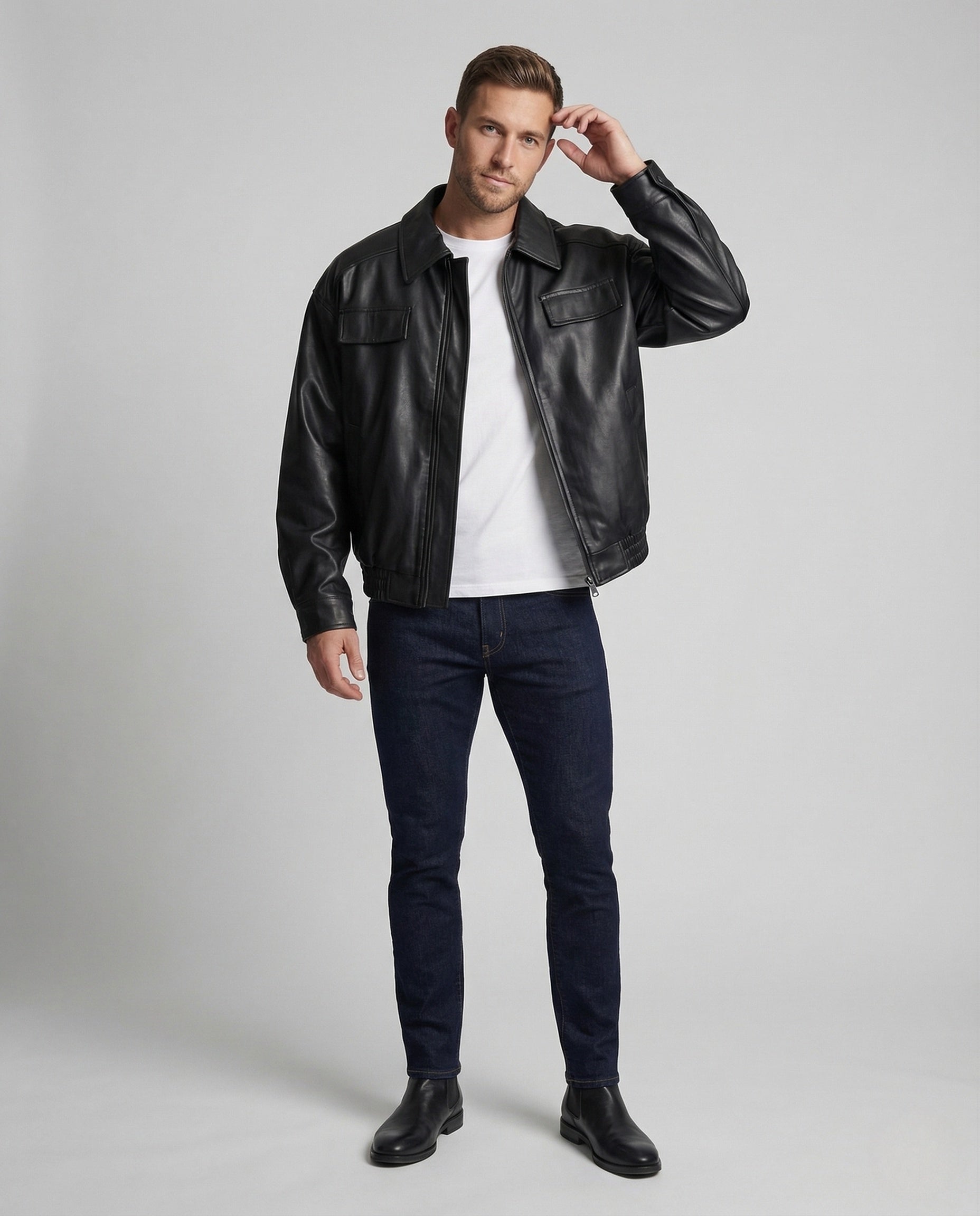 Giacca Uomo in Ecopelle Vestibilità Oversize - Brentozzi