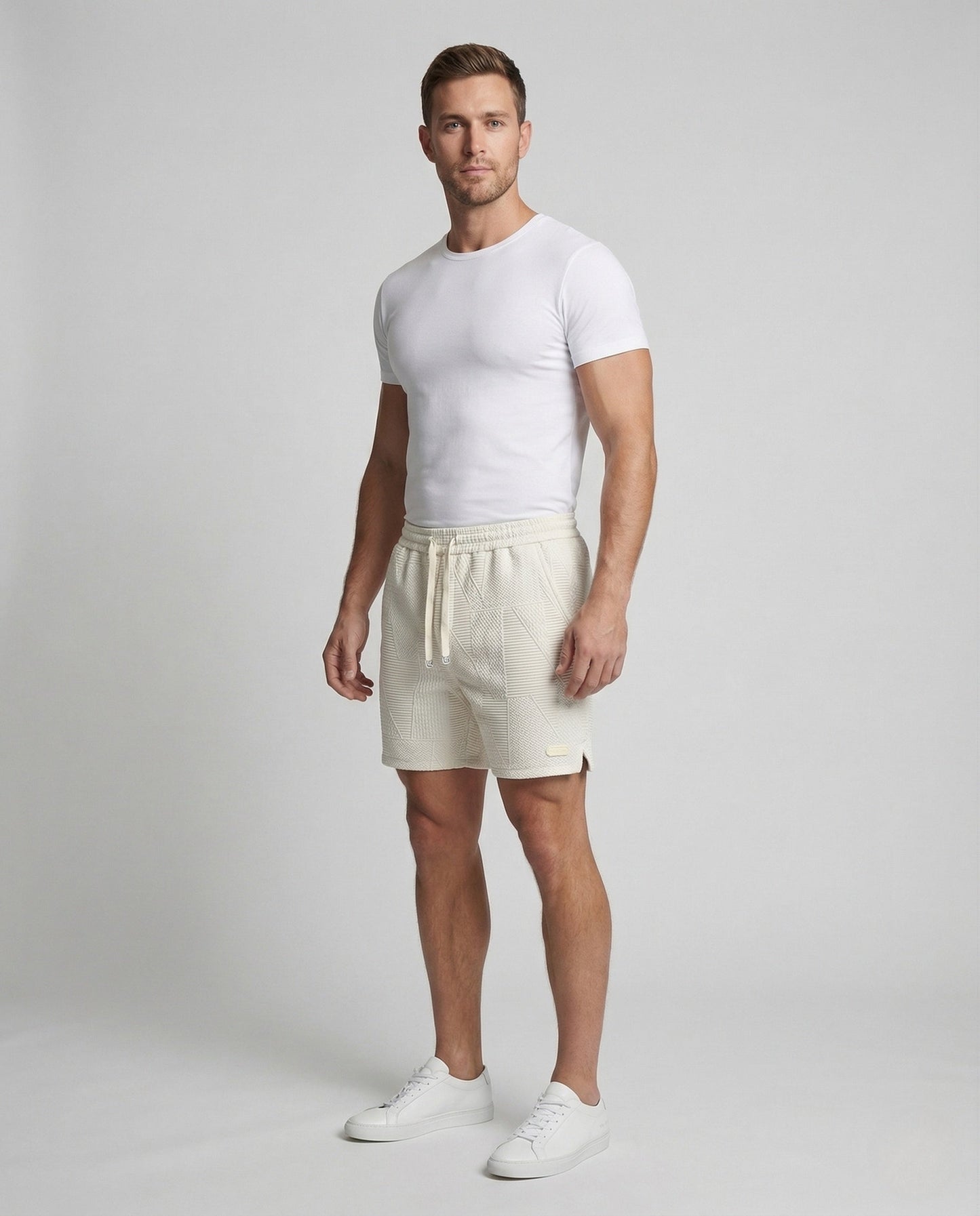 Pantaloncini Uomo in Tessuto Strutturato Vita Elastica - Brentozzi