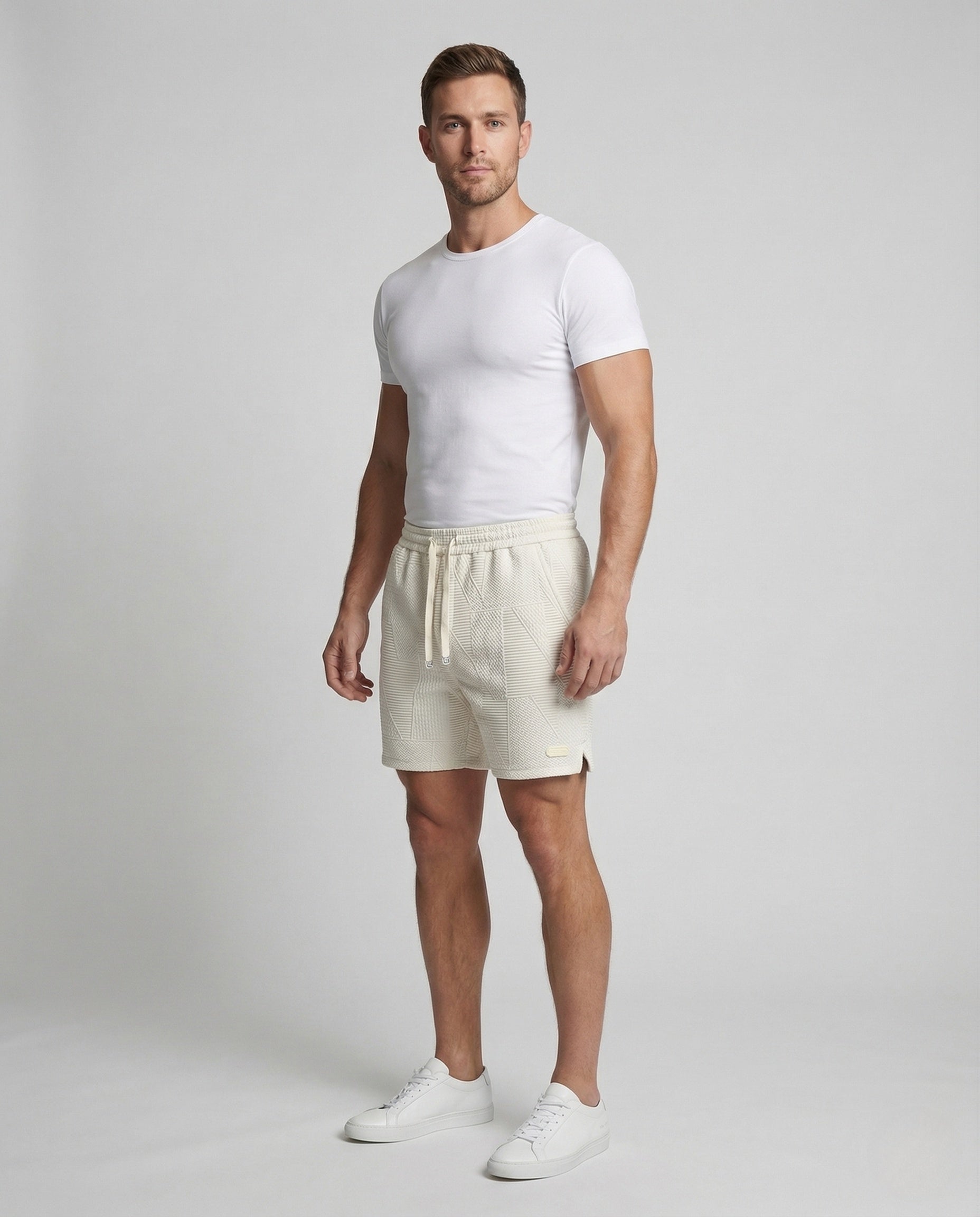 Pantaloncini Uomo in Tessuto Strutturato Vita Elastica - Brentozzi