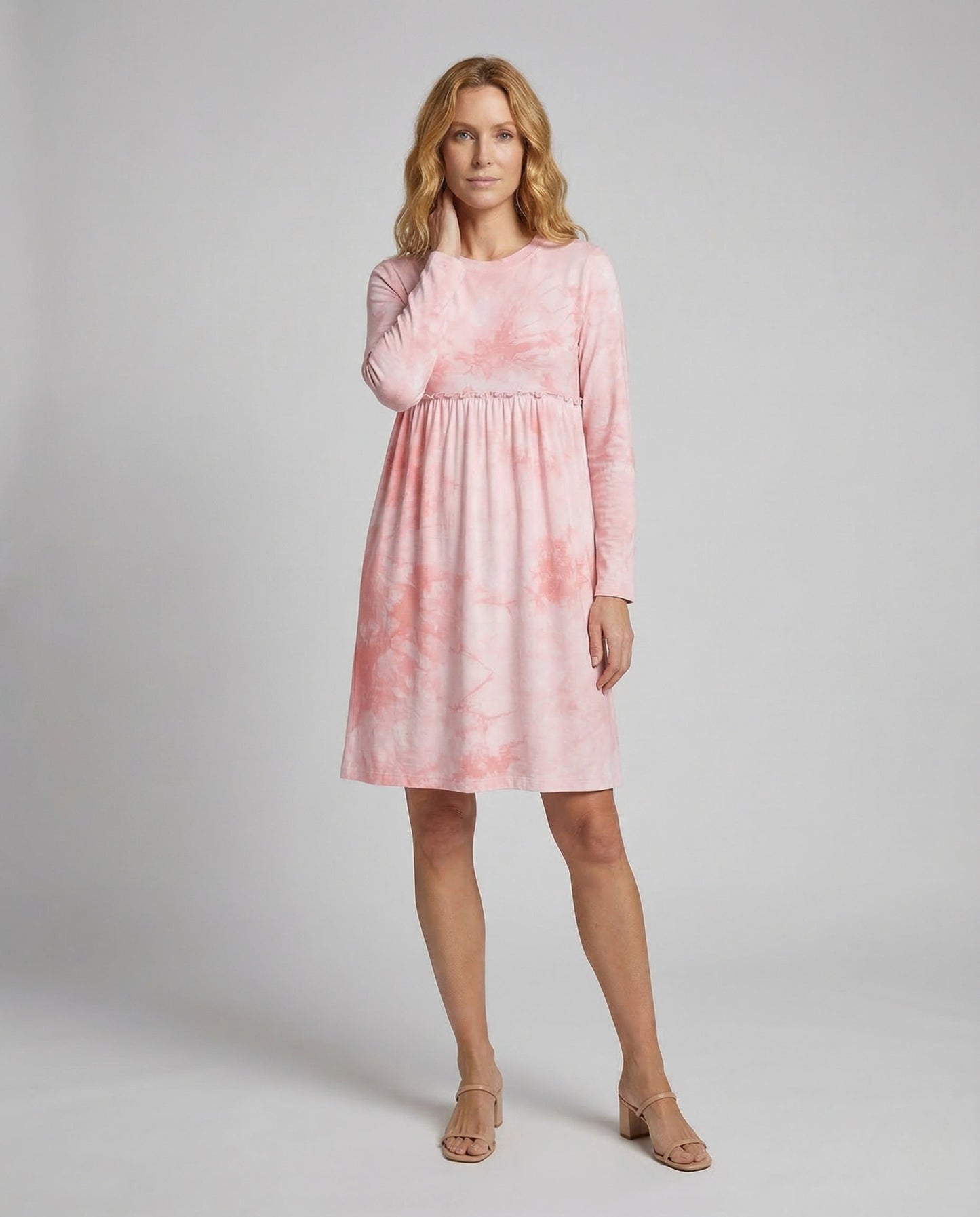 Abito Midi Donna Jersey Manica Lunga Arricciato - Brentozzi