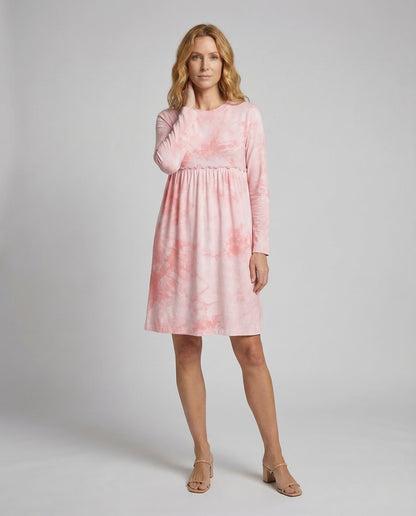 Abito Midi Donna Jersey Manica Lunga Arricciato - Brentozzi