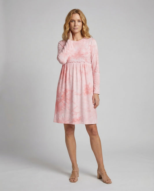 Abito Midi Donna Jersey Manica Lunga Arricciato - Brentozzi