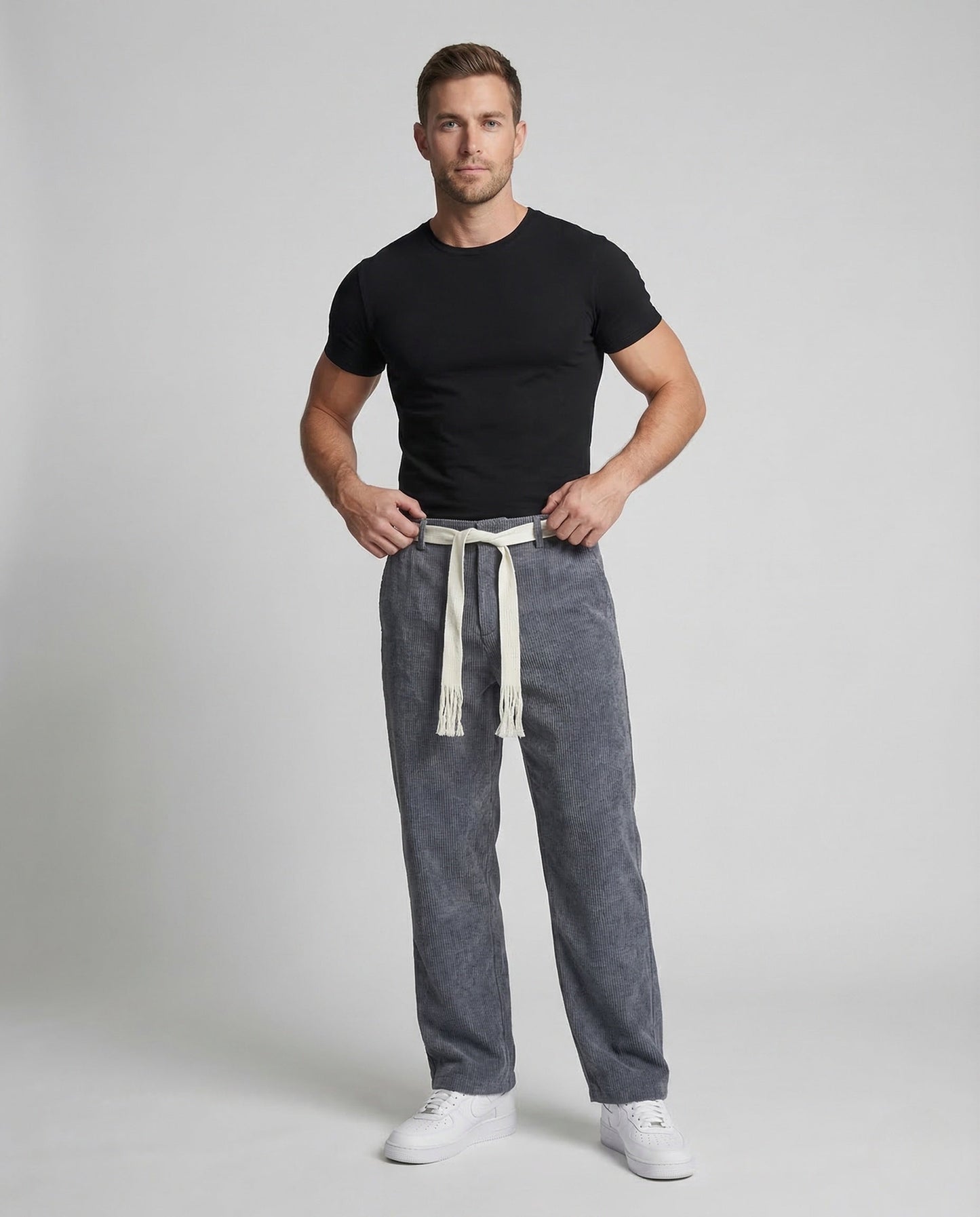 Pantaloni Uomo in Velluto a Coste Taglio Dritto Ampio - Brentozzi