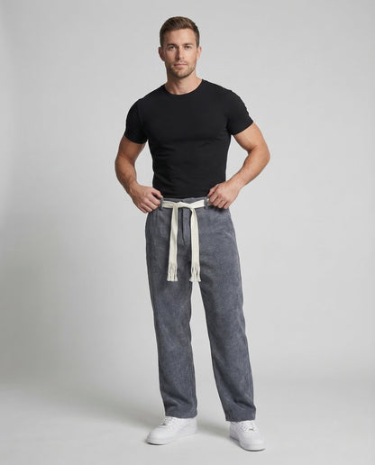 Pantaloni Uomo in Velluto a Coste Taglio Dritto Ampio - Brentozzi