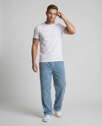 Pantaloni Uomo in Velluto Elastico Vita Ampia - Brentozzi