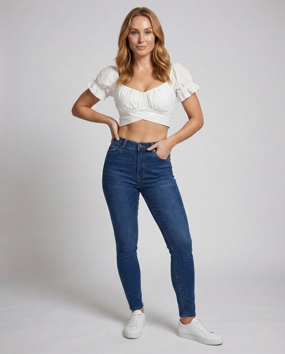 Crop Donna Maniche a Sbuffo Fiocco - Brentozzi