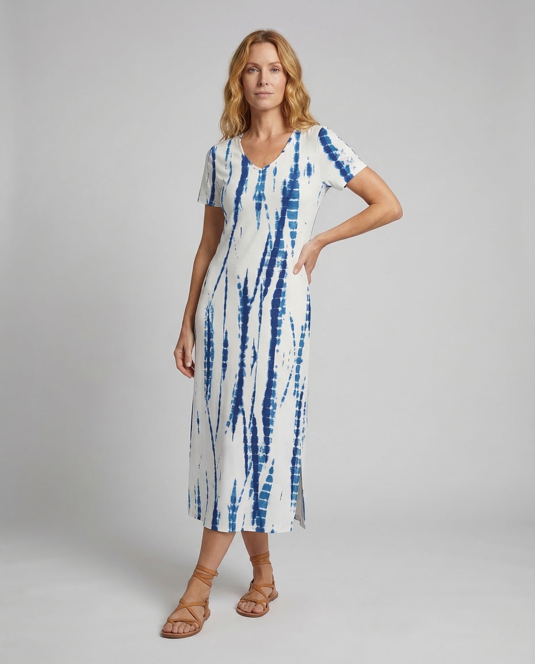 Abito Maxi Donna Scollo a V Spacco - Brentozzi
