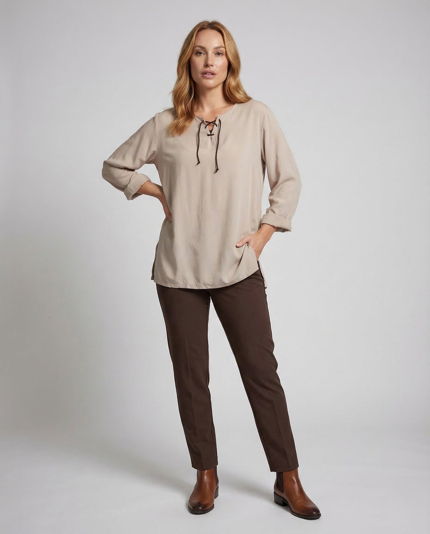 Tunika Oversize Donna Collo con Laccio - Brentozzi