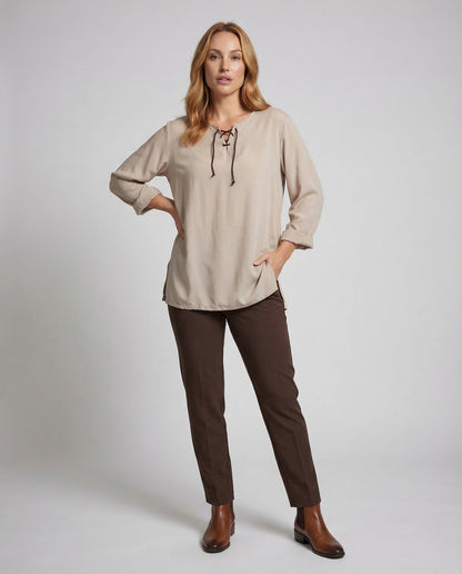 Tunika Oversize Donna Collo con Laccio - Brentozzi