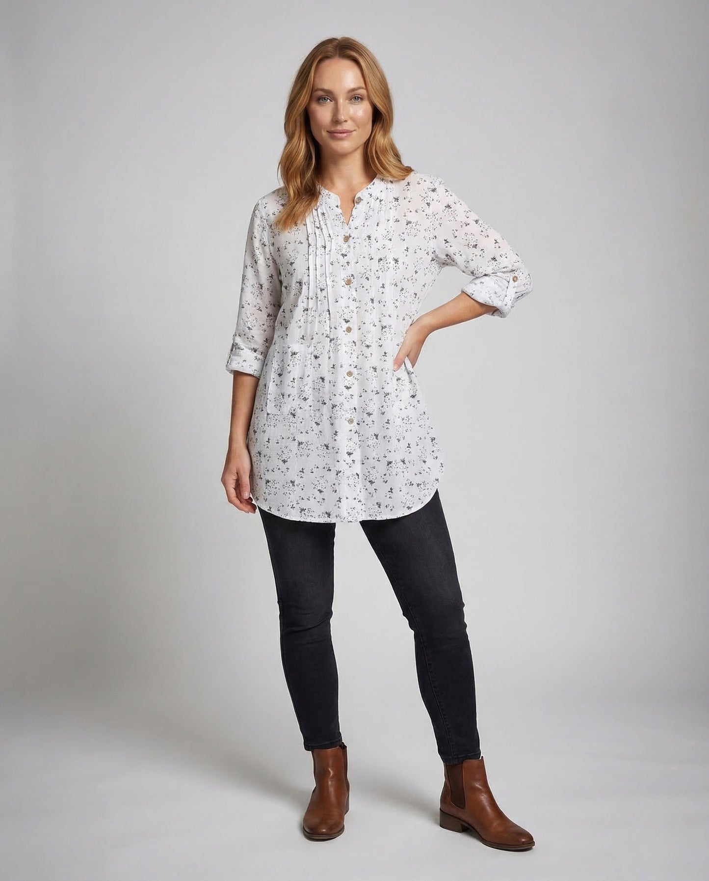 Camicia Lunga Donna Colletto a Piede Morbida Oversize - Brentozzi