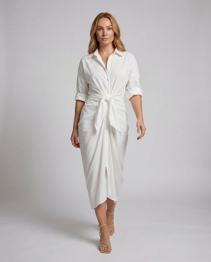 Abito Chemisier Donna Lino Cotone con Cintura - Brentozzi