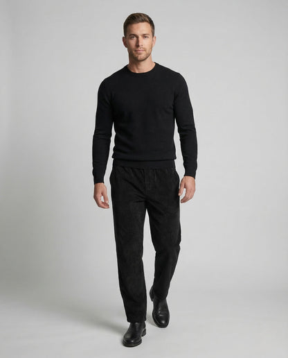 Pantaloni Uomo in Velluto a Coste Vita Elastica Ampia - Brentozzi