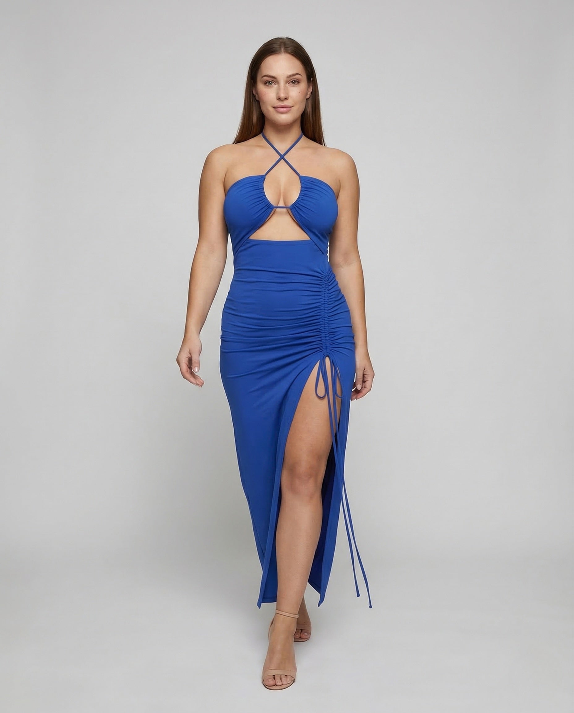 Abito Sera Donna Scollo Allacciato Cut Out - Brentozzi