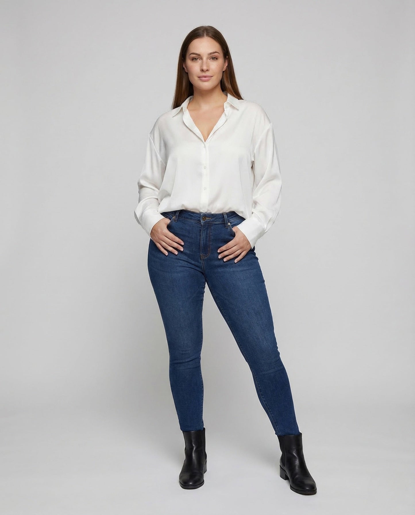 Camicia Donna Effetto Seta Collo Classico - Brentozzi