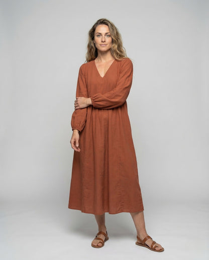 Abito Maxi Donna in Viscosa Scollo a V Vita Empire - Brentozzi