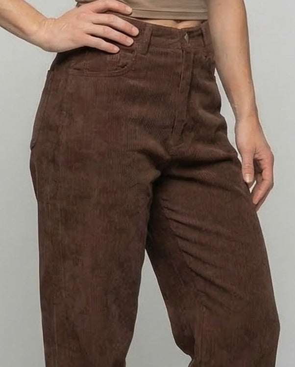 Pantaloni Chino Donna Vita Alta Taglio Larga
