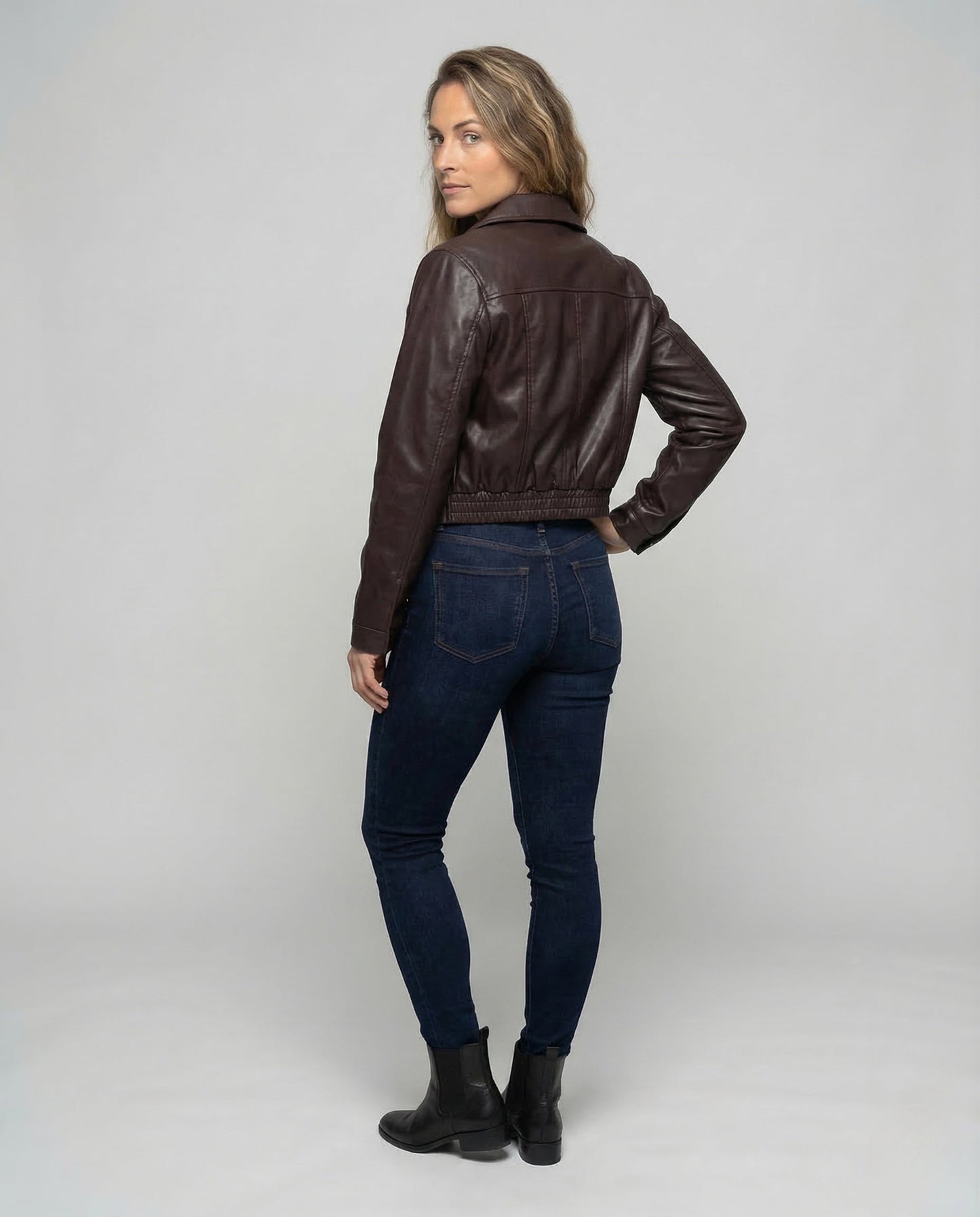 Giacca Donna Effetto Pelle Corto Rever
