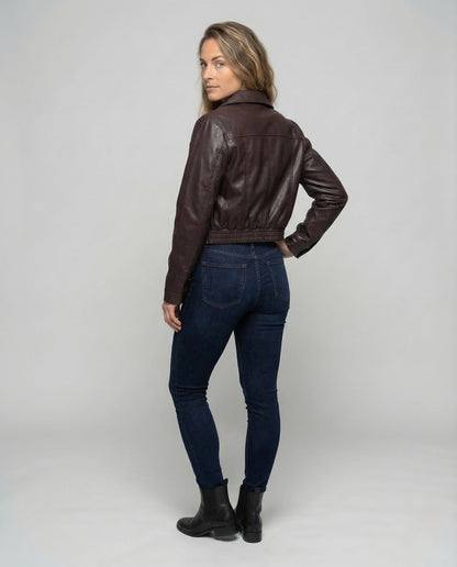 Giacca Donna Effetto Pelle Corto Rever