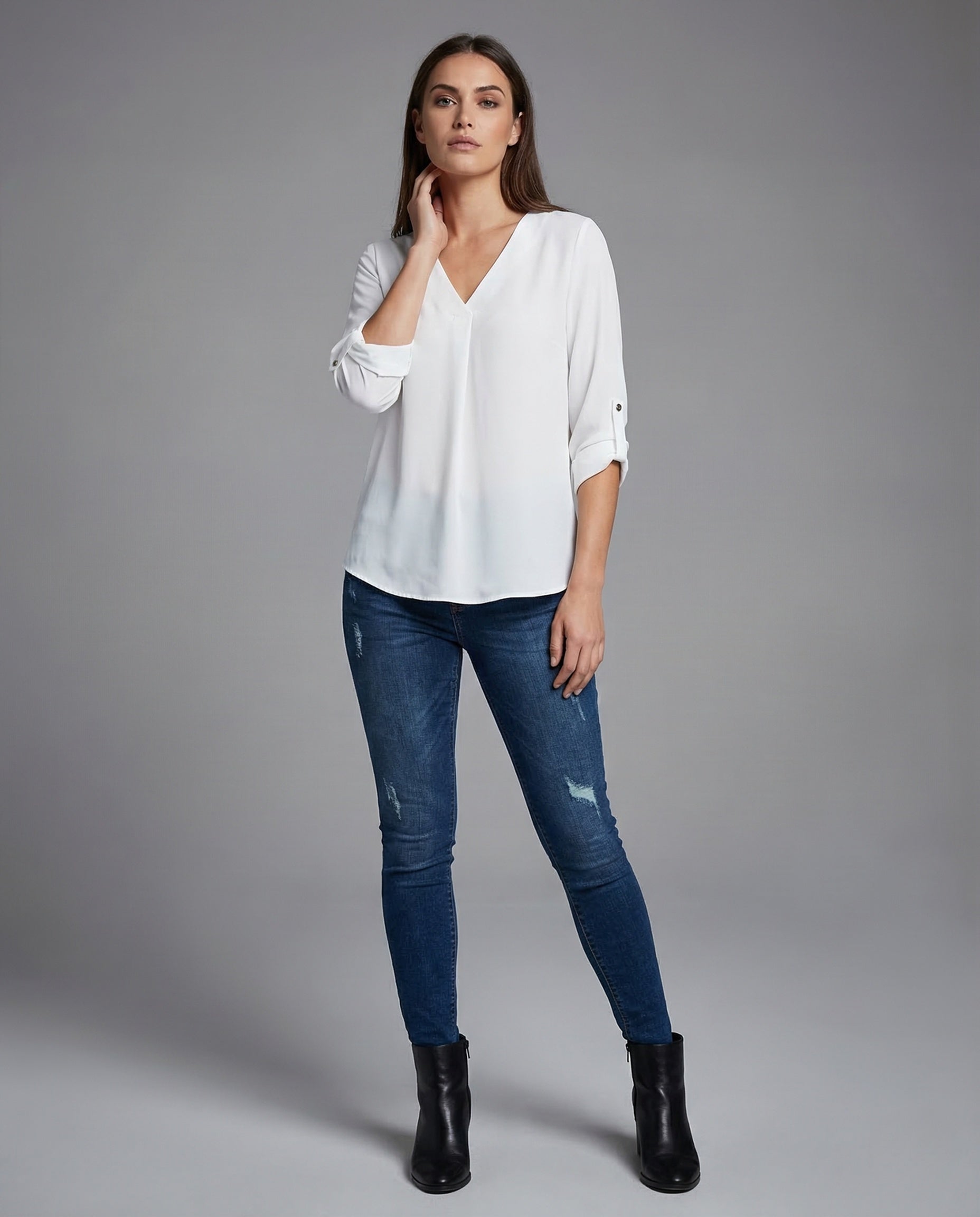 Tunika Donna in Chiffon Scollo a V - Brentozzi