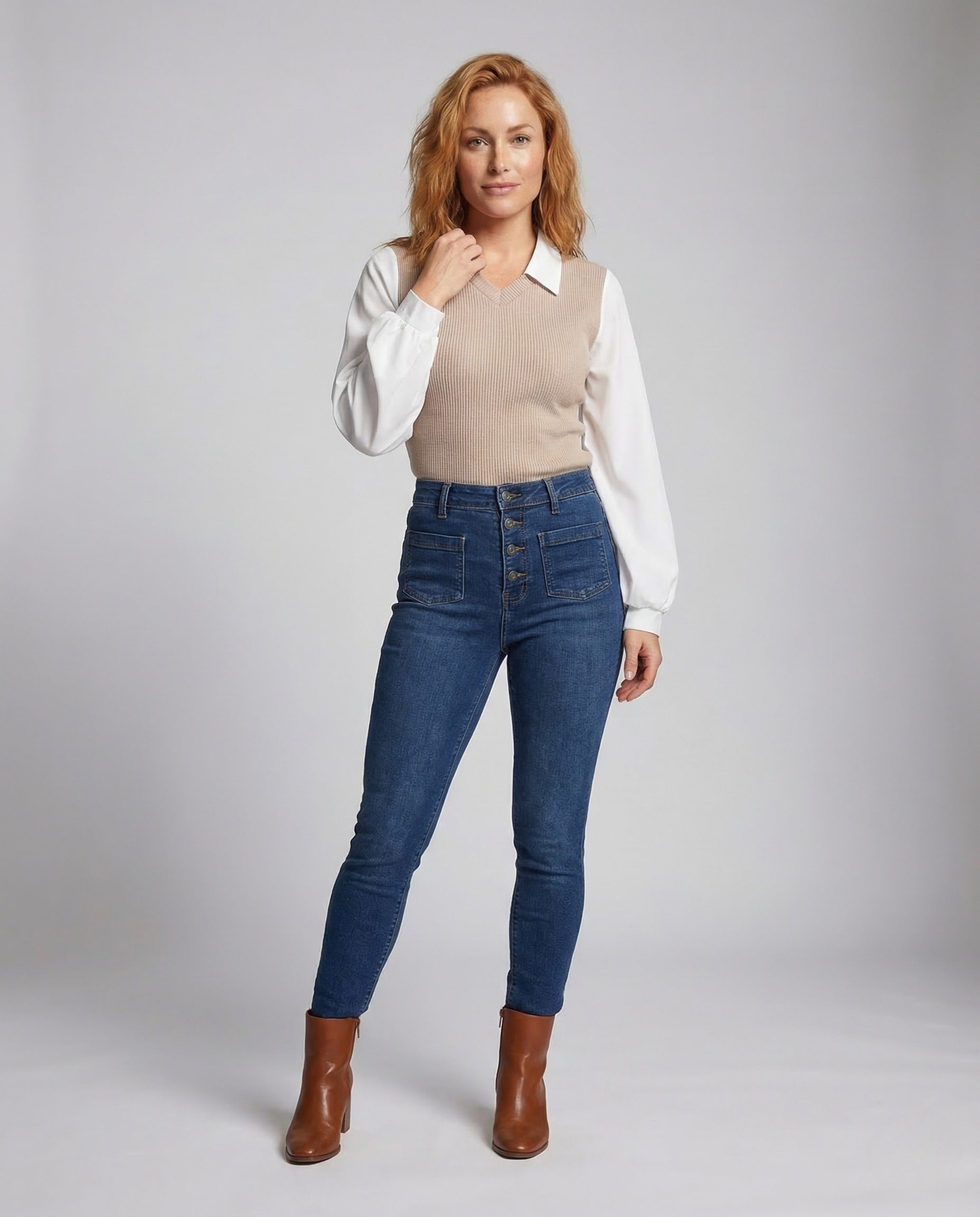 Maglia Donna in Costina con Maniche in Chiffon - Brentozzi
