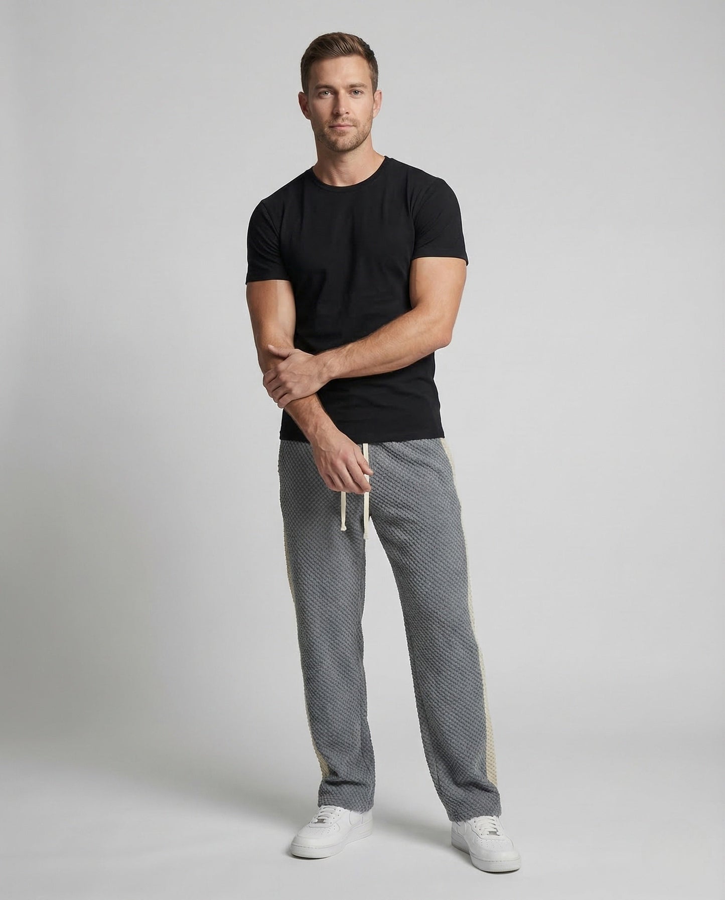 Pantaloni Uomo in Maglia Waffle Ampi con Coulisse - Brentozzi