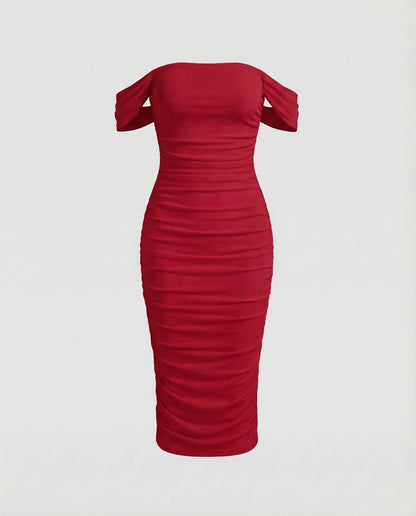 Abito Midi Donna Carmen con Ruches