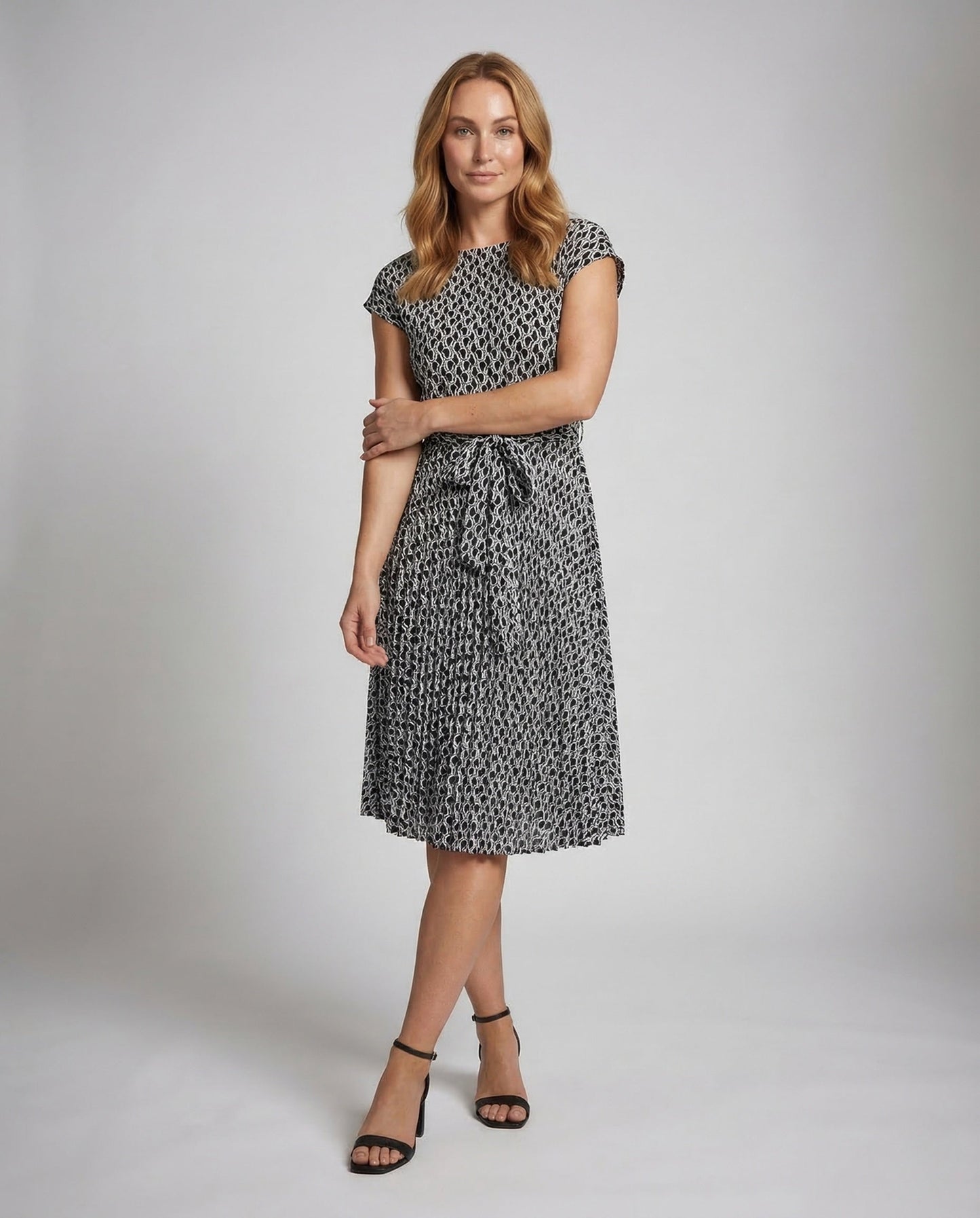 Abito Midi Donna Plissé con Cintura - Brentozzi