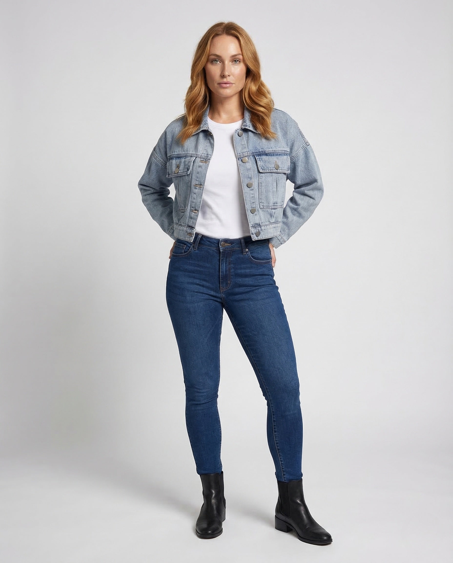 Giacca Jeans Donna Corta con Ricamo - Brentozzi
