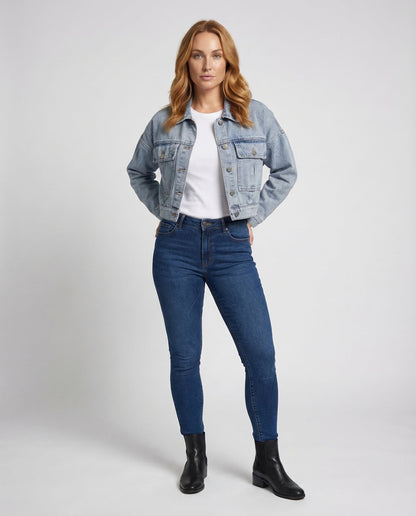 Giacca Jeans Donna Corta con Ricamo - Brentozzi