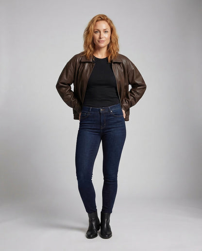 Giacca Oversize Donna in Ecopelle con Zip - Brentozzi