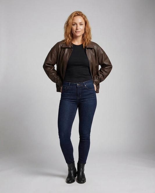 Giacca Oversize Donna in Ecopelle con Zip - Brentozzi