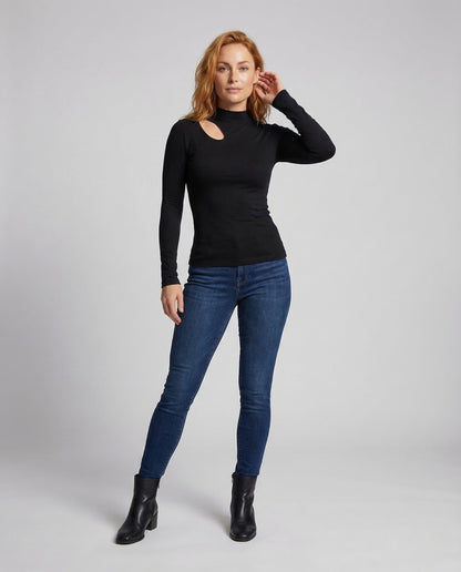 Maglione Donna in Maglia Sottile Scollo Asimmetrico - Brentozzi