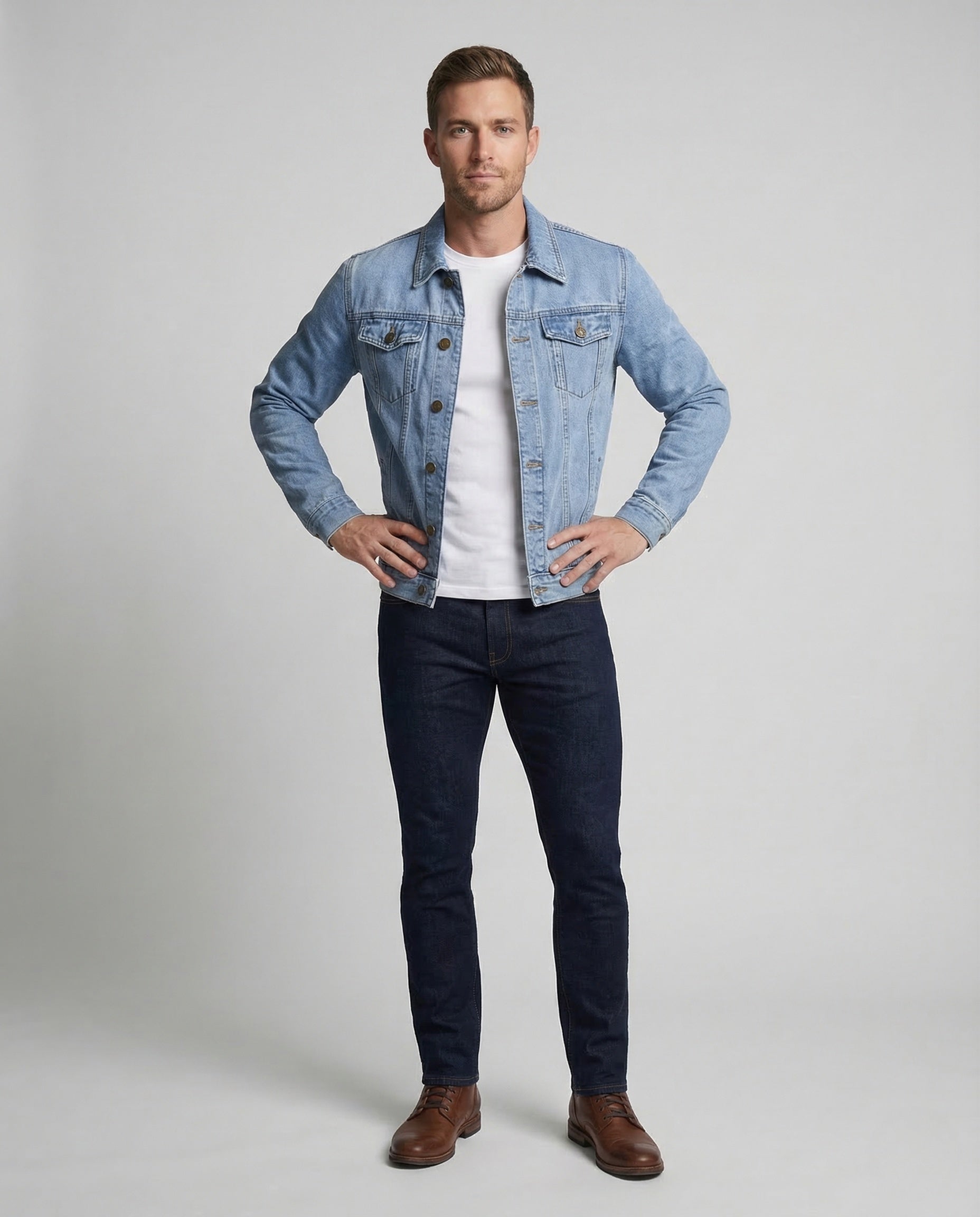 Giacca Jeans Uomo Slim Bottoni Metallici - Brentozzi