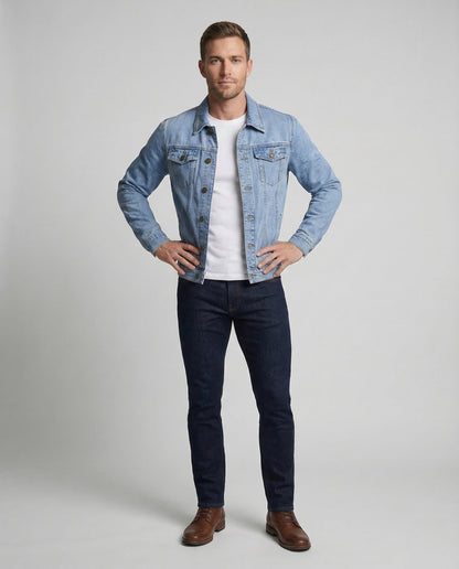 Giacca Jeans Uomo Slim Bottoni Metallici - Brentozzi