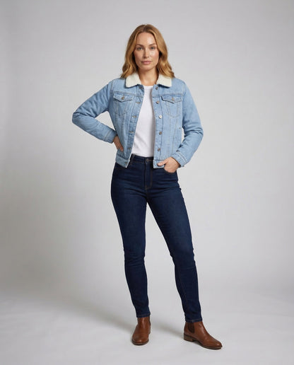 Giacca Jeans Unisex con Colletto Sherpa - Brentozzi