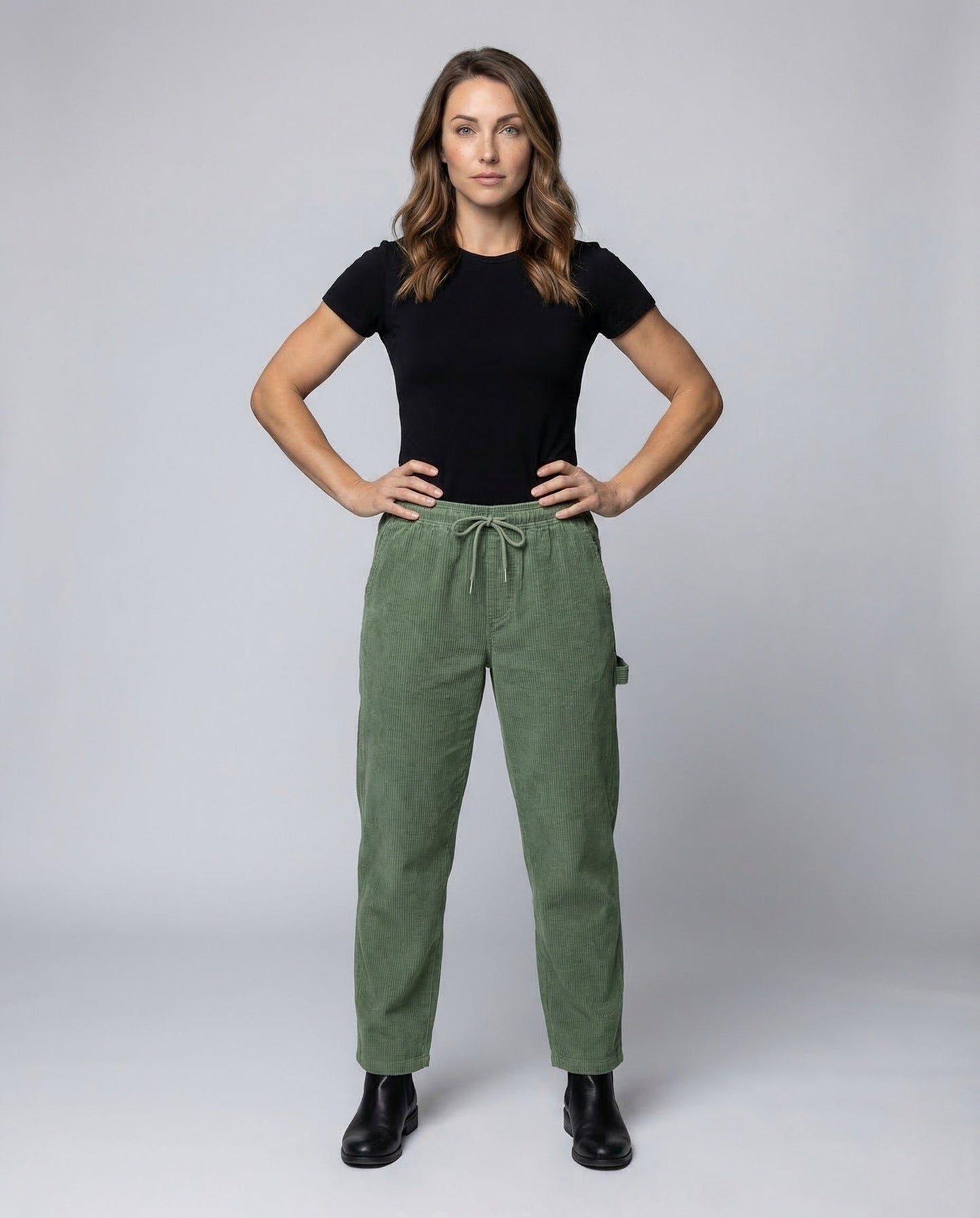 Pantaloni Jogging Donna in Corduroy Vita Elastica - Brentozzi