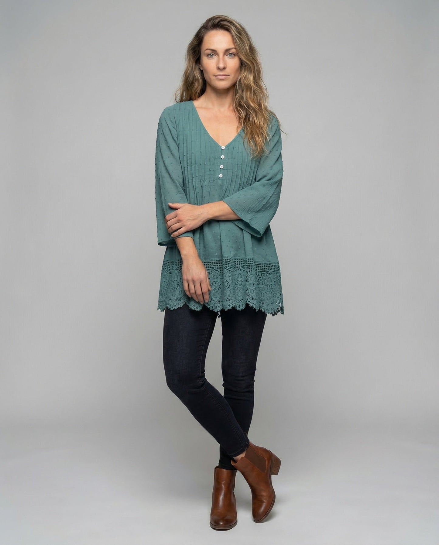 Tunika Donna in Pizzo Scollo a V - Brentozzi