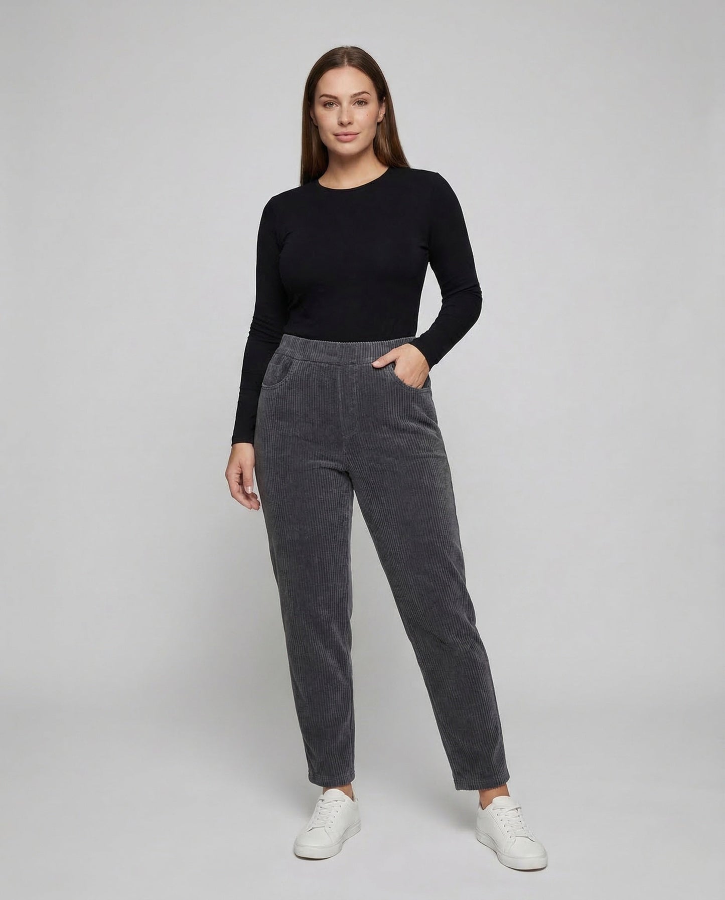 Pantaloni Donna in Velluto con Fodera Orsetto Taglio Dritto - Brentozzi