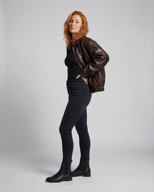 Giacca Donna Effetto Pelle Oversize Colletto Camicia - Brentozzi