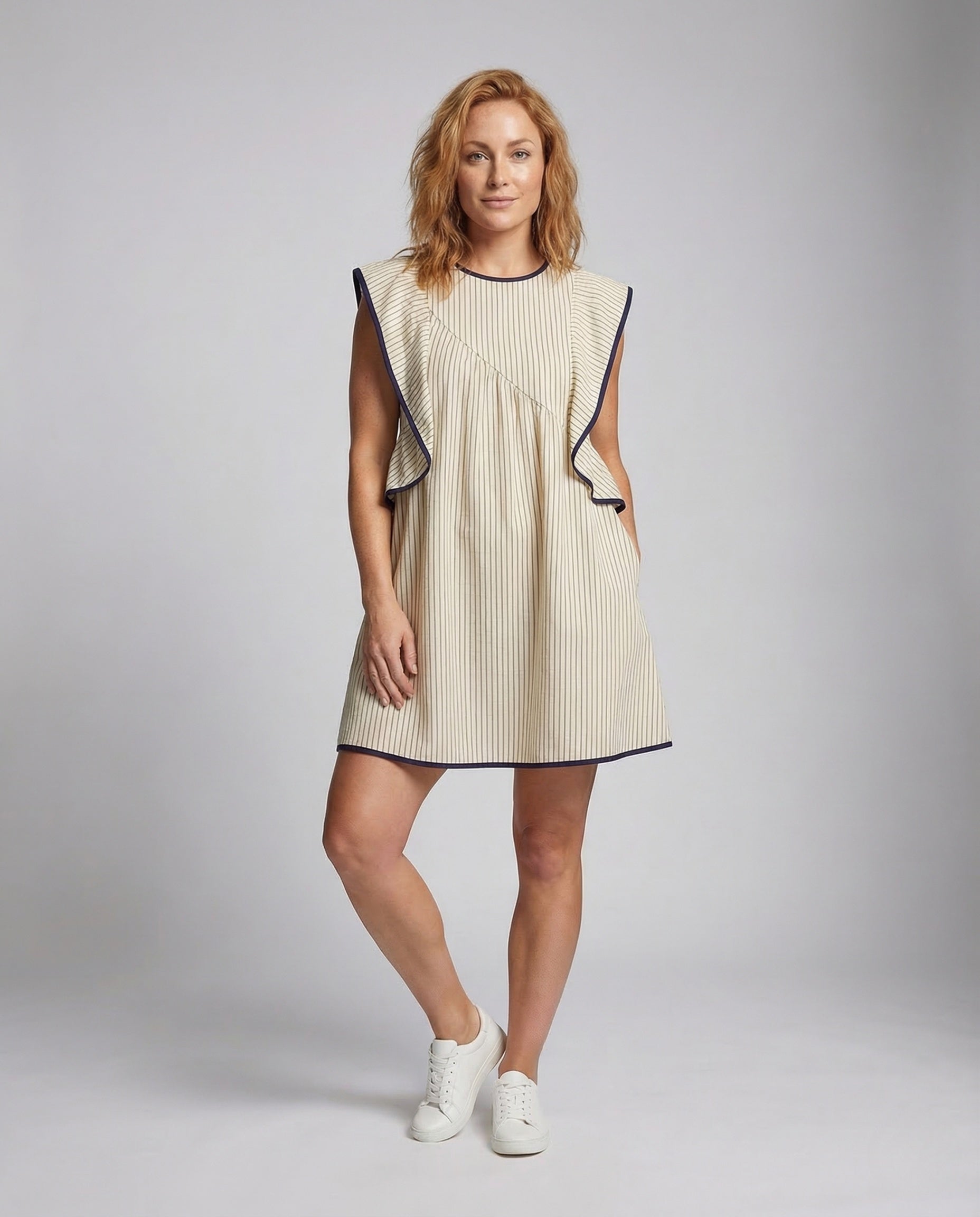 Abito Mini Donna Linea A Colletto Marinaretto - Brentozzi