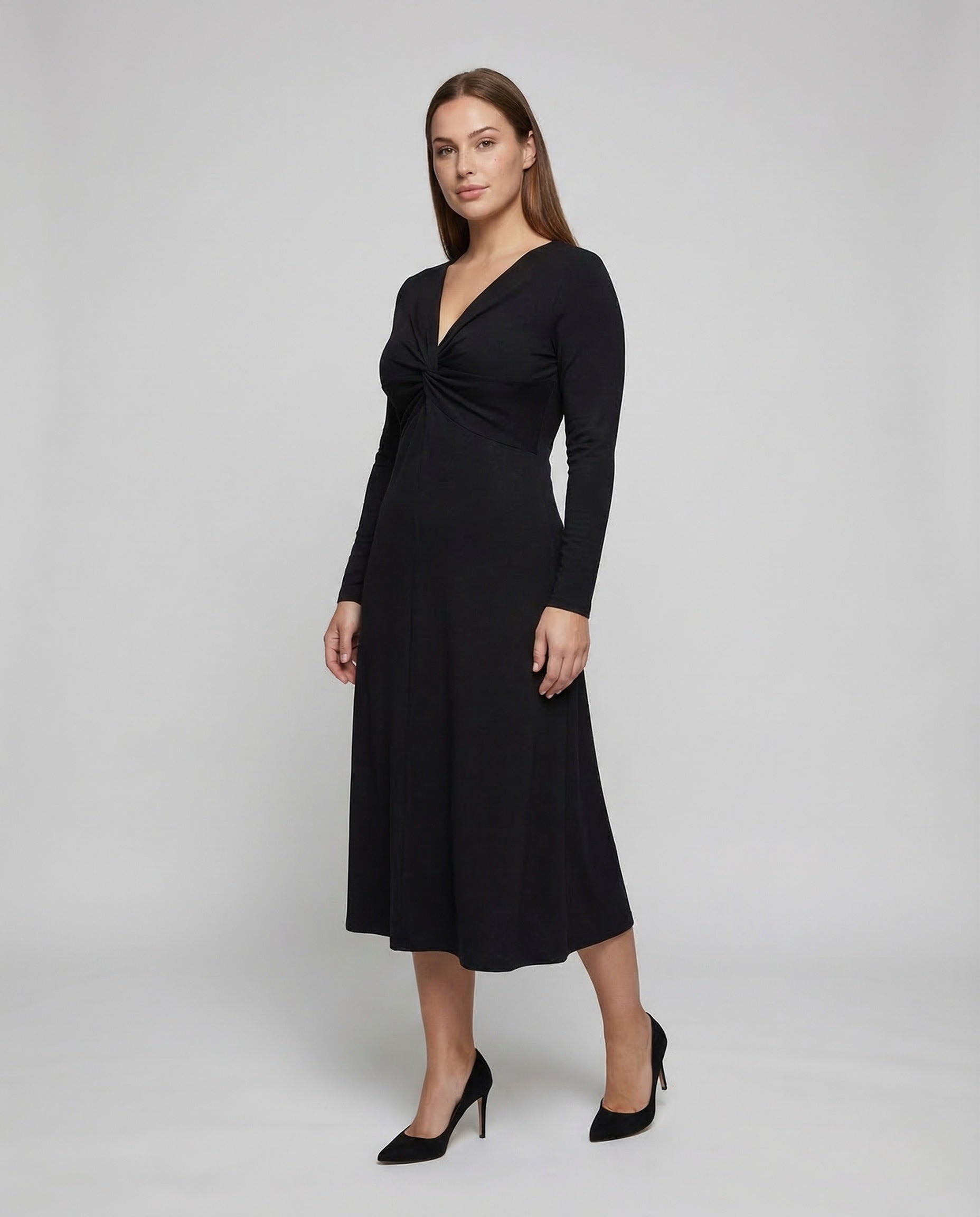 Abito Jersey Donna Manica Lunga Twist - Brentozzi