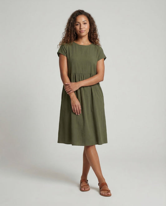 Abito Midi Donna Vita Empire con Tasche - Brentozzi